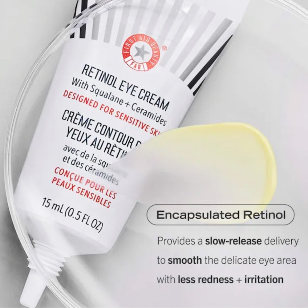 NEW First Aid Beauty 
Retinol Eye Cream with Squalane + Ceramides